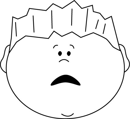 Boy head clipart black and white