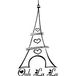 Ooh La La Eiffel Tower' Vinyl Wall Art | Overstock.