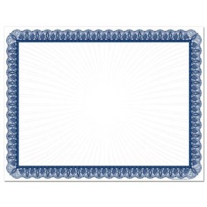 974 views Blue Value Certificate Border Paper Stock: Office Products