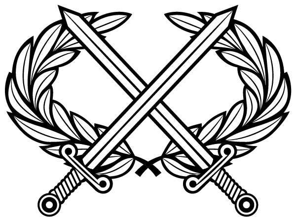 Heraldic Cross Swords with Laurel Wreath Vector Clip Art ...