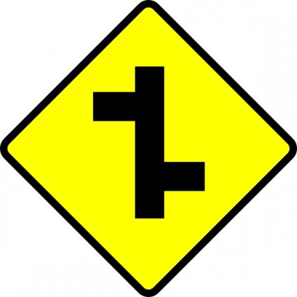 Caution t junction road sign clip art Free vector for free ...