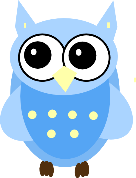 Blue Baby Owl Clip Art - vector clip art online ...