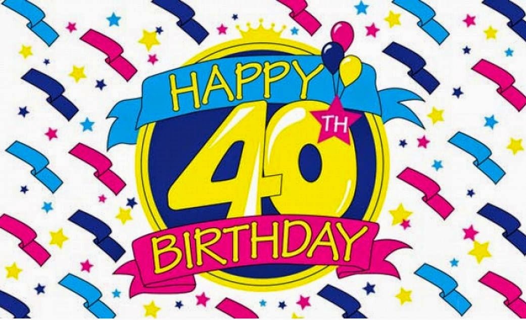 Happy 40th Birthday Large Clip Art