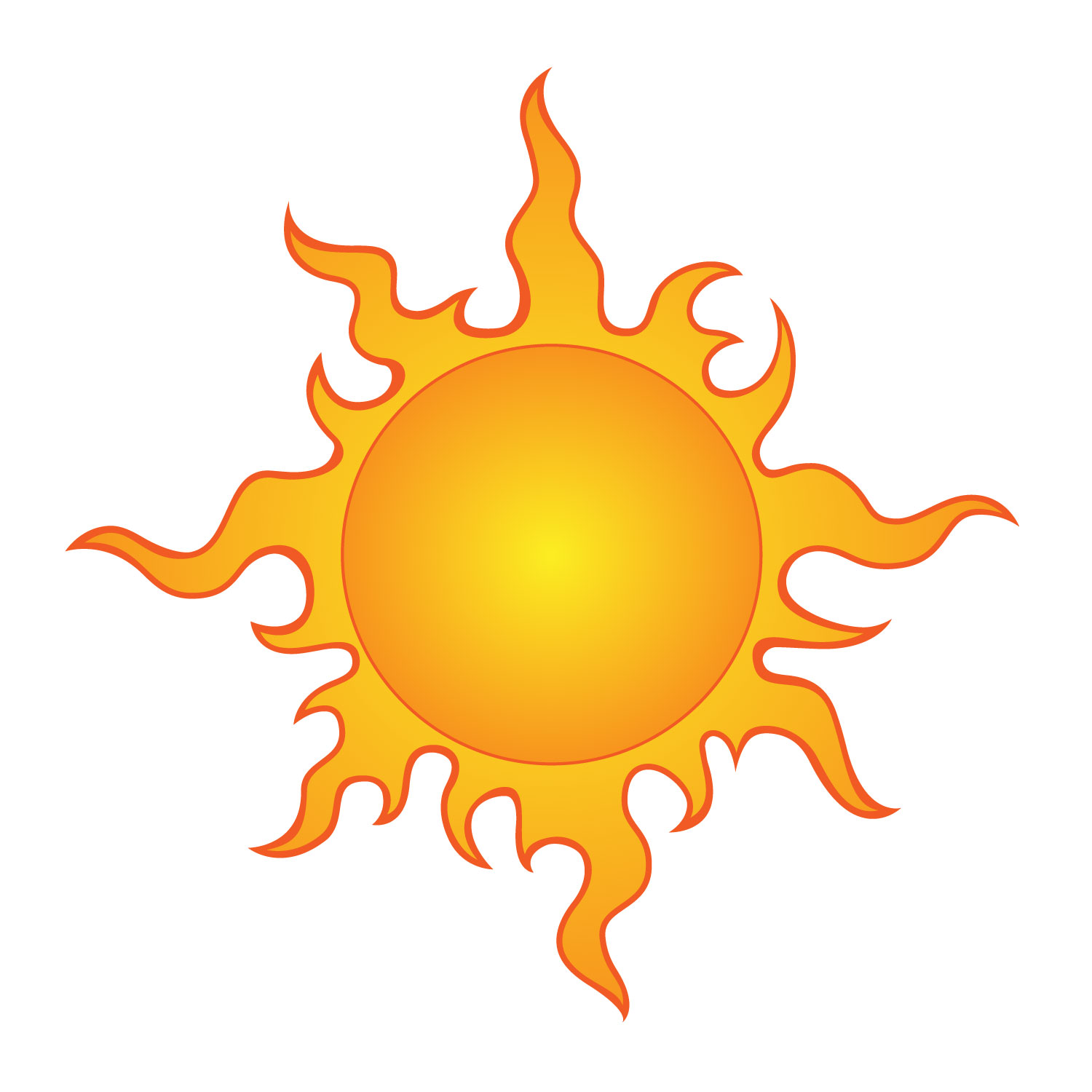 Simple Sun Motif clip art - vector clip art online, royalty free ...