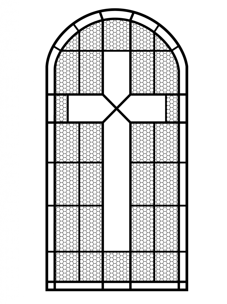 Cross Stained Glass Window Coloring Page Download - Art & Culture ...