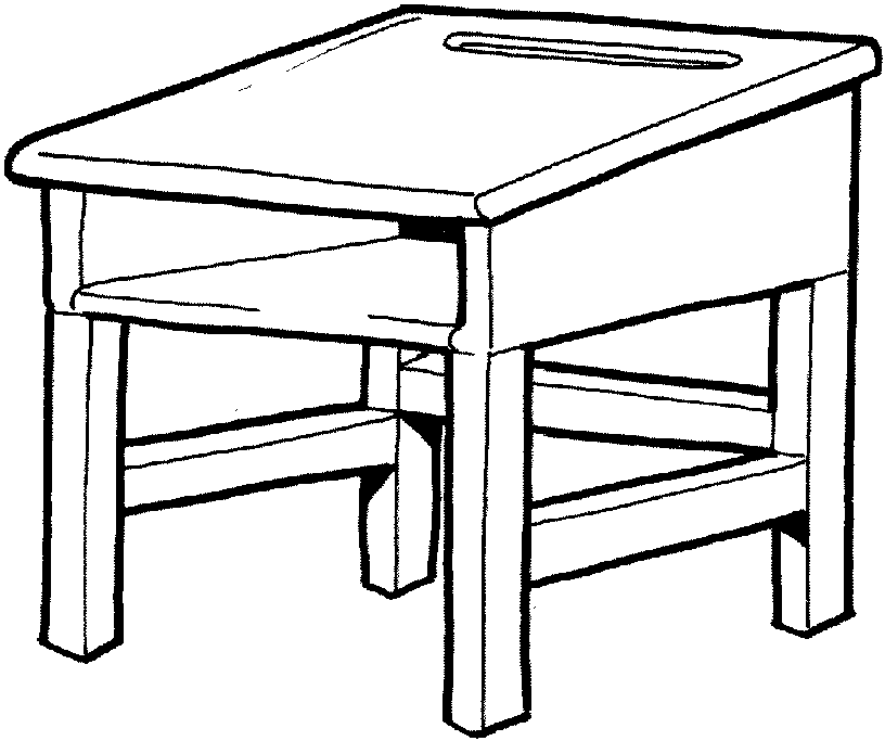 Relocation Clipart. school desk Colouring Pages