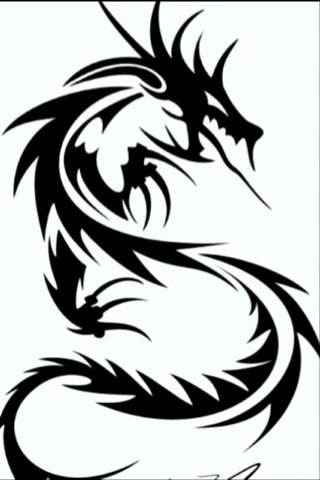 Black and white dragon logo clipart