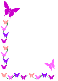 Big printable border paper or smaller clip art frame, butterfly ...