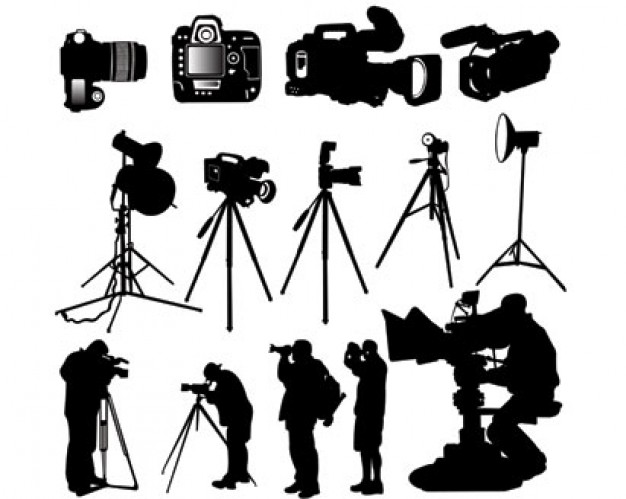 Camera Photographer Silhouette Vector Vector Free Download ...