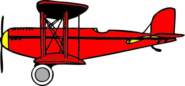 Red Biplane Clip Art - vector clip art online ...