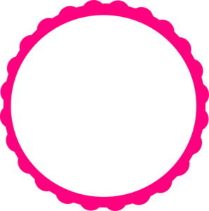 Pink Scallop Circle Frame Clip Art - vector clip art ...