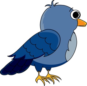 Cartoon Bird Clipart Image - Cartoon Bluebird Facing Right