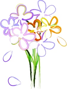 Wildflowers Clipart Image - A Bouquet of Brightly Colored ...