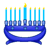 Hanukkah Clip Art of menorahs and candles plus titles and dividers