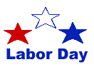 Labor Day clip art of three patriotic stars with Labor Day text ...