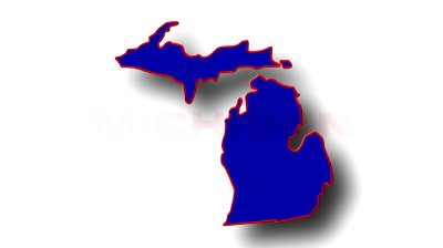 State of Michigan map reveals from the USA map silhouette ...