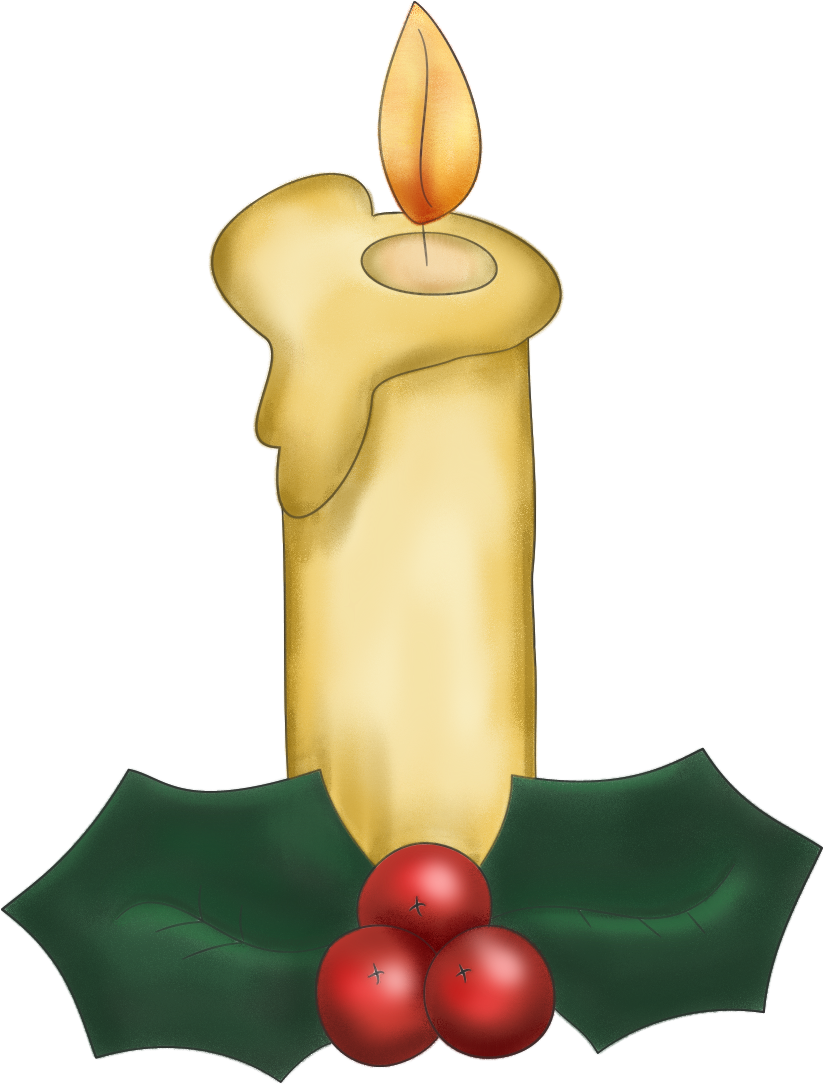1,246 views Christmas Candle with Holly - PNG and Paint Shop Pro Tube