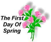 Spring clip art with The First Day of Spring titles