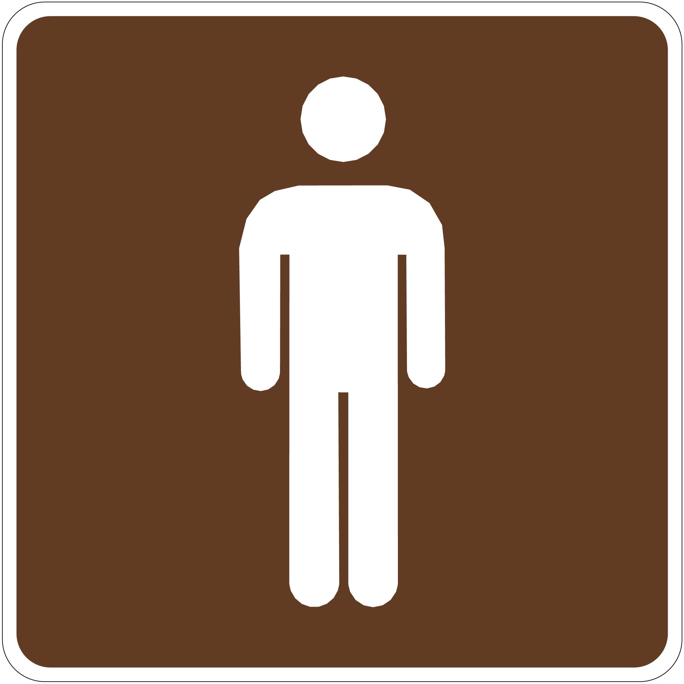 Larger Photo - Outdoor Recreation Signs - Men's Restroom Symbol ...