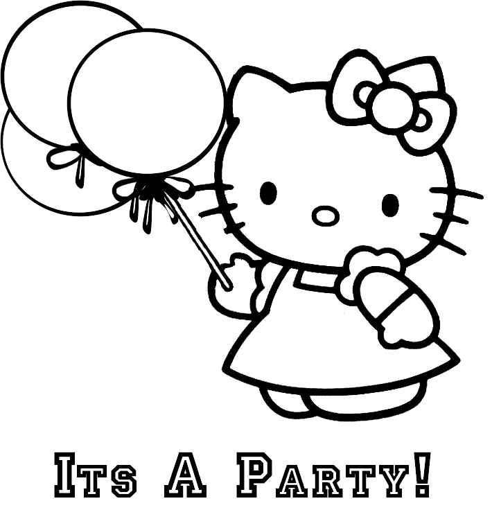 Hello Kitty Birthday Coloring - KidsColoringSource.