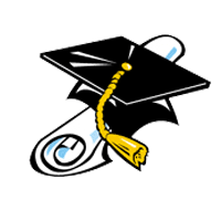 Graduation cap and diploma clipart