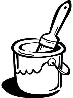 Paint can clipart black and white