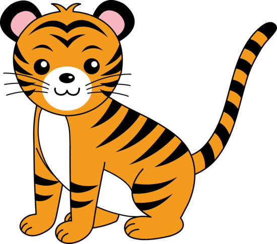 Cute baby tiger clipart transparent