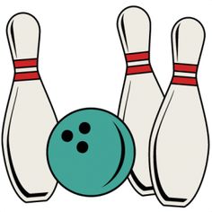 Bowling ball and pins clip art