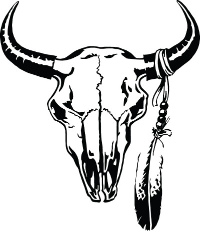 Cow skull outline clipart