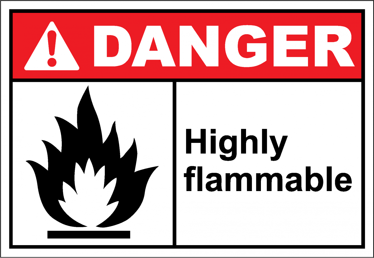 Danger Sign highly flammable - SafetyKore.com