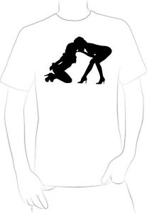Girls Kissing Bondage Silhouette t-shirt heels sexy provocative | eBay