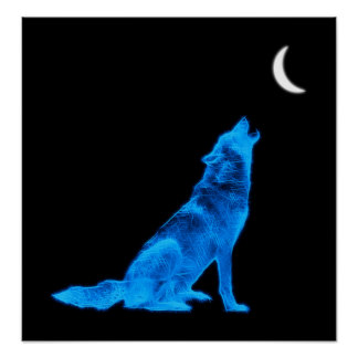 Howling Wolf At Moon Art & Framed Artwork | Zazzle