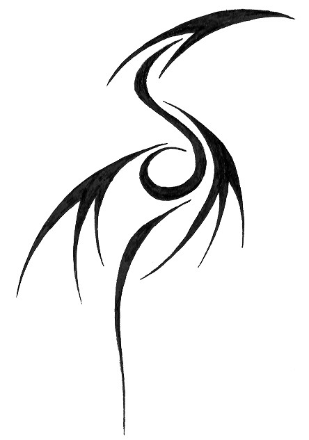 Simple Tribal Dragon Tattoo - ClipArt Best