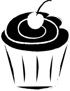 Cupcake Black And White Clipart