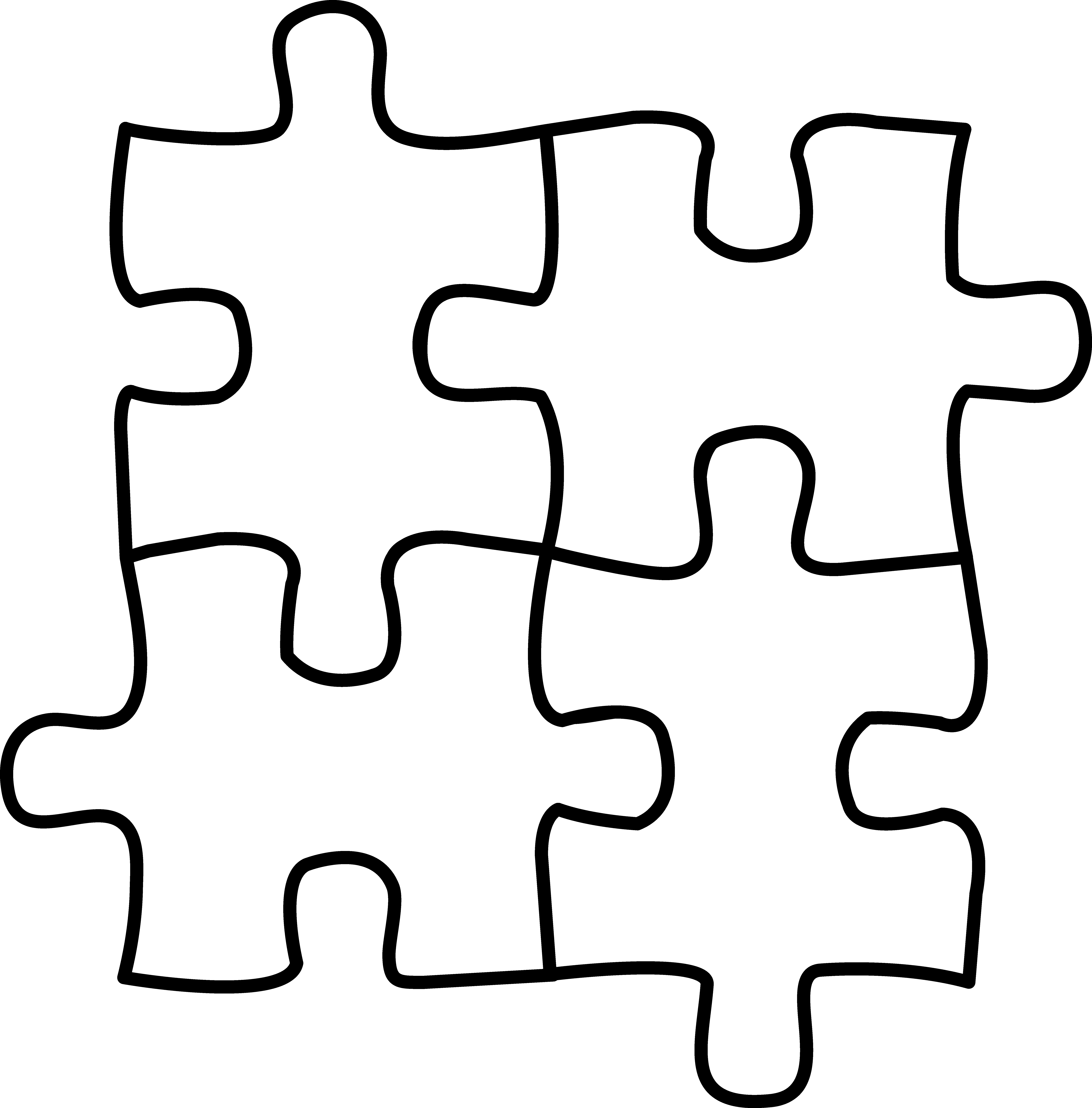 4 Piece Puzzle Clipart - ClipArt Best