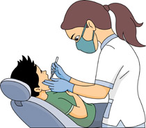 Visiting the dentist clipart