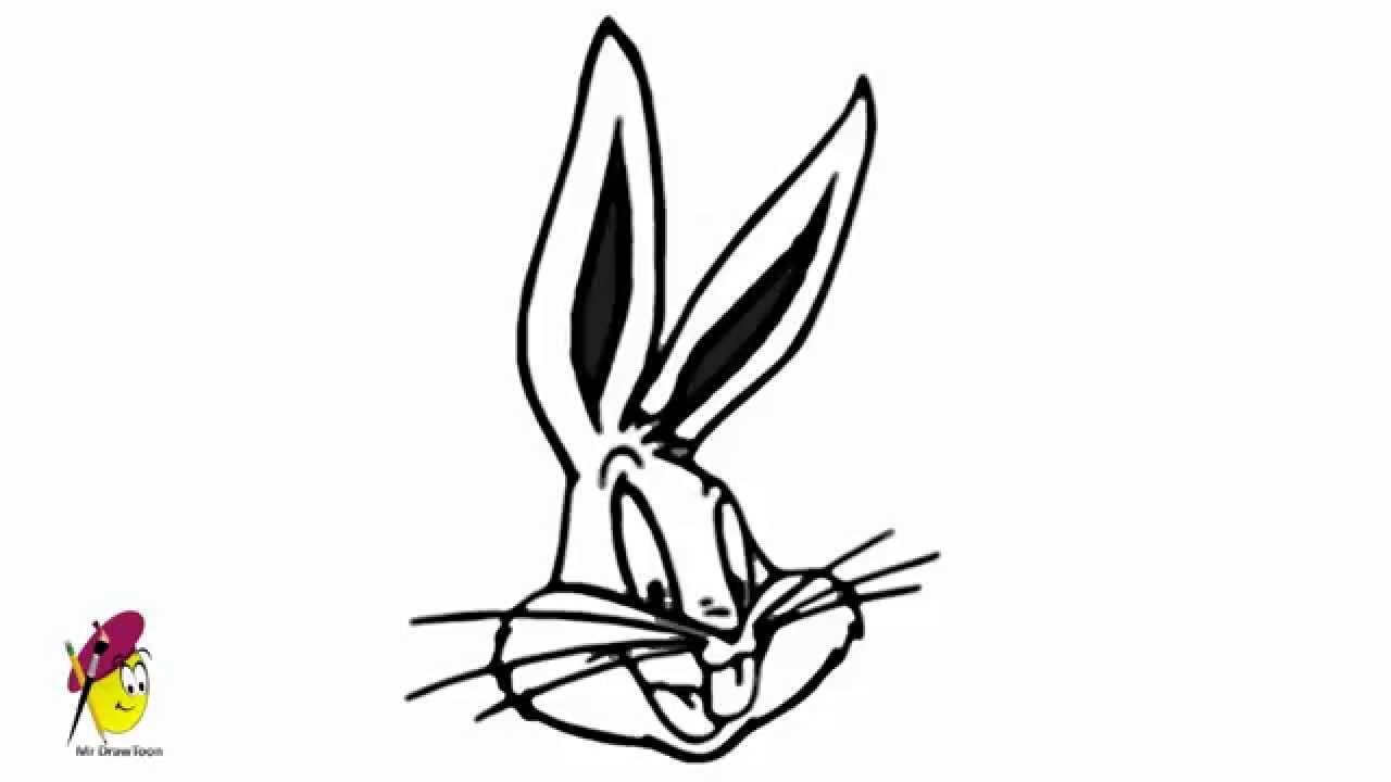 Bugs Bunny face - How to draw Bugs bunny - YouTube