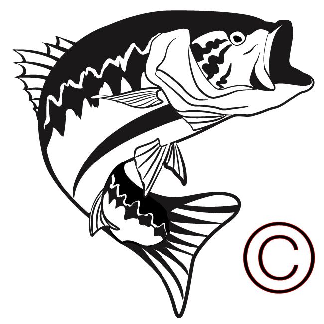 Large mouth bass clipart