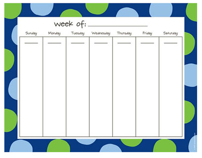 Donovan Designs Weekly Schedule Notepad Giveaway ~ She's Crafty