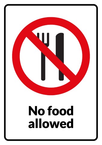 No Eating sign template, How to design a No Eating sign...