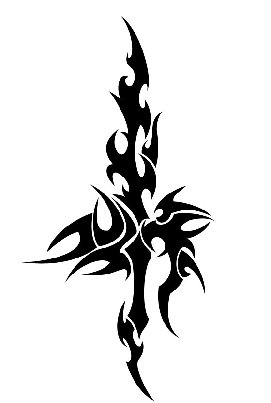 Tribal Black Sword Tattoo Model | Tattoobite.com