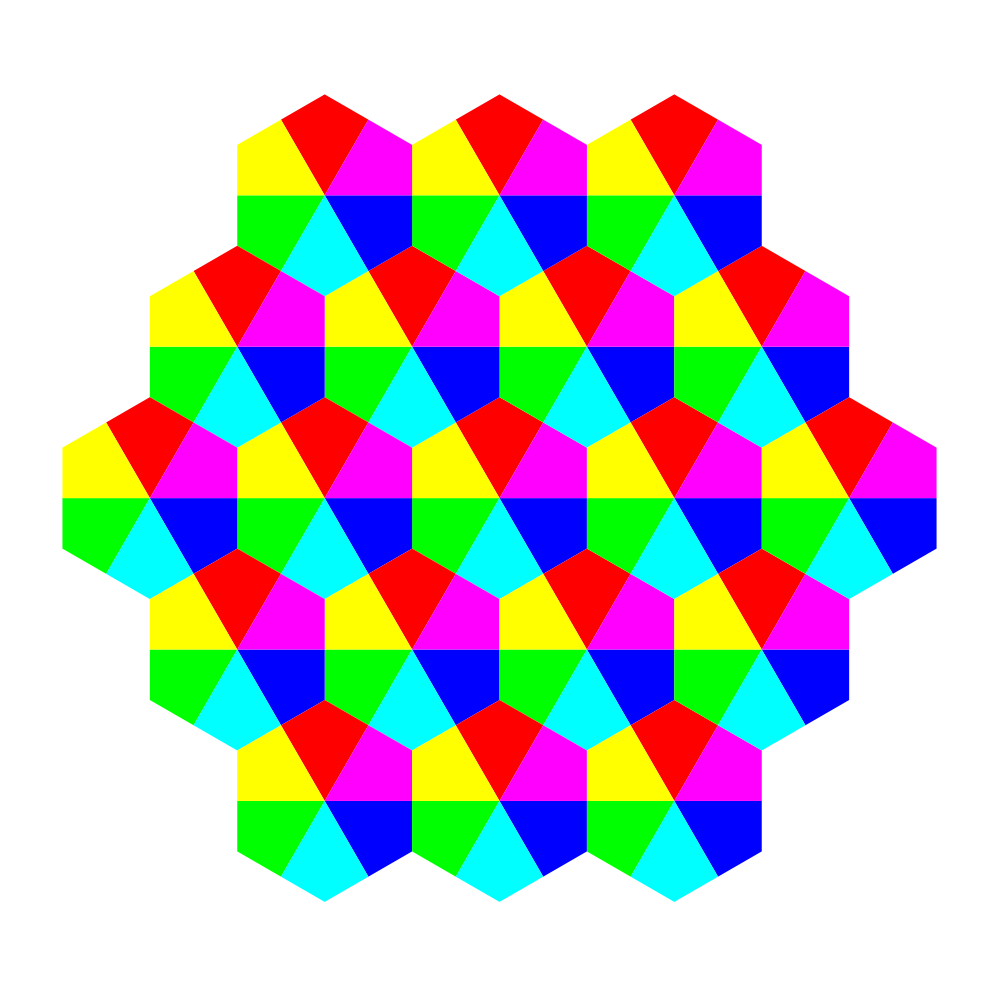 Clip Art: Kite Hexagons 6 Color August 2011 Clip ...
