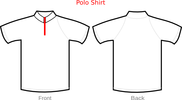 Polo Shirt White With Zipper clip art - vector clip art online ...