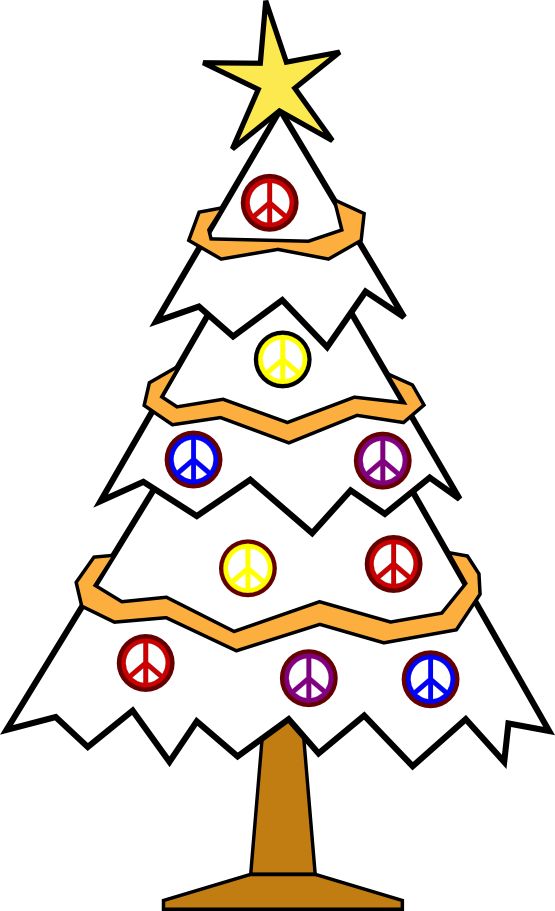 Xmas Christmas Tree 112 Black White Line Art Peace Symbol Sign ...