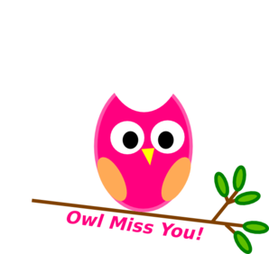 Owl Miss You Pink clip art - vector clip art online, royalty free ...