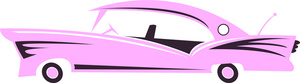 Classic Car Clipart Image - A Pink Classic Car