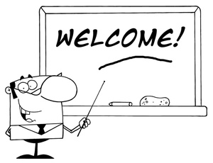Back To School Clipart Image - Teacher or professor welcoming back ...