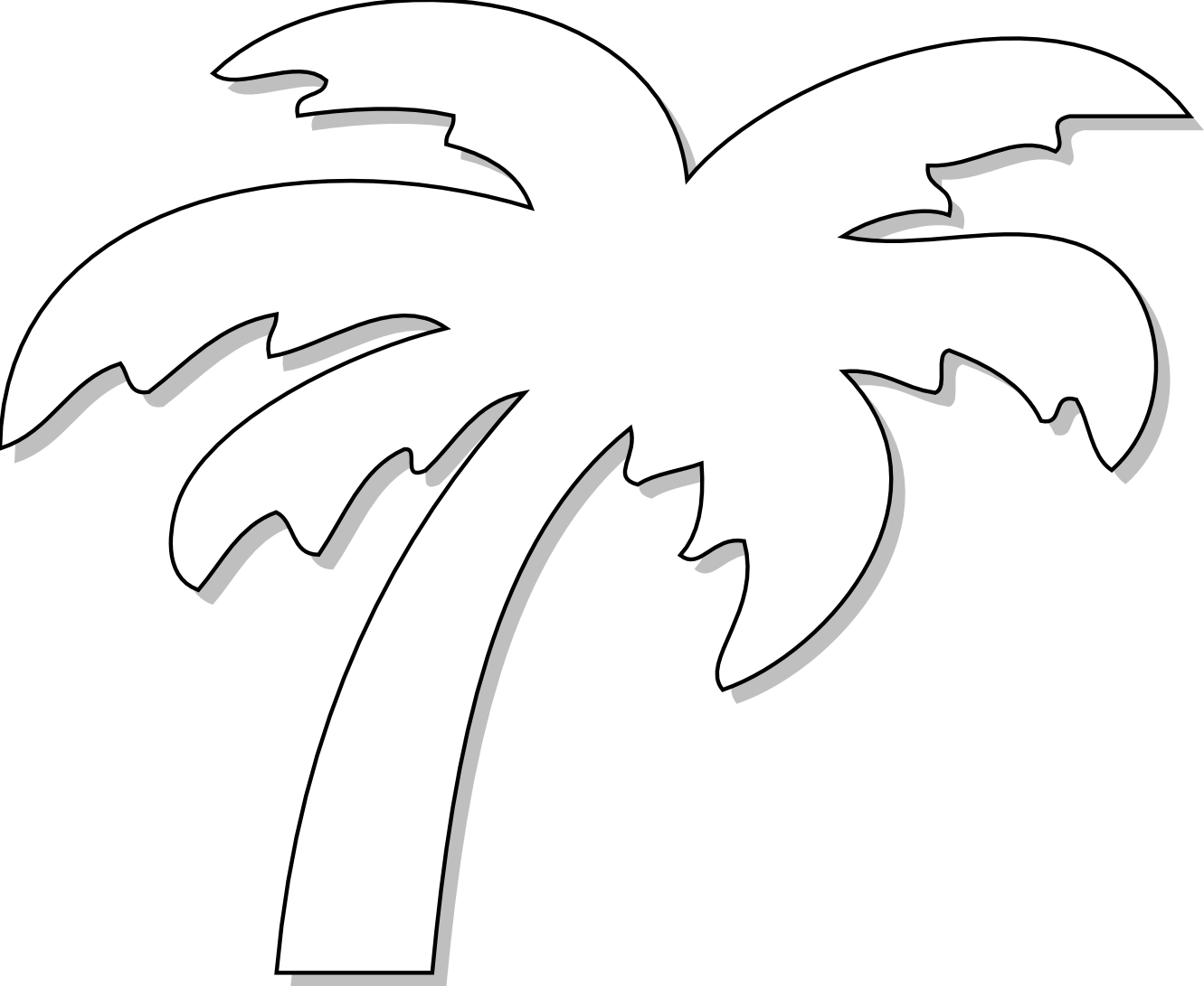 Palm tree symbol black white line art tattoo tatoo ...