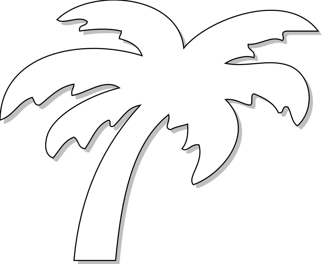 Palm Tree Symbol Black White Line Art Tattoo Tatoo Flower Flowers ...