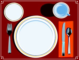 Dinner place setting clipart